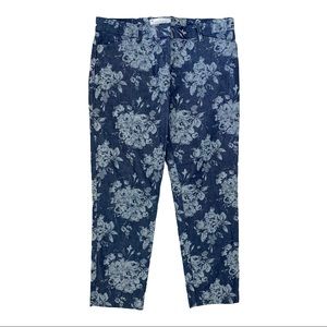 GAP Slim Cropped 2P Chambray Floral JEANS Trousers